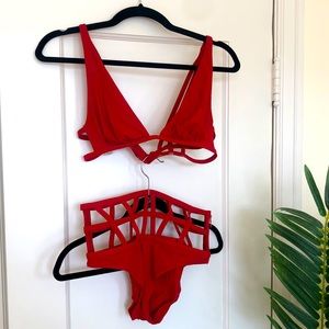 Jean Paul Gautier x La Perla Red Cage Bikini